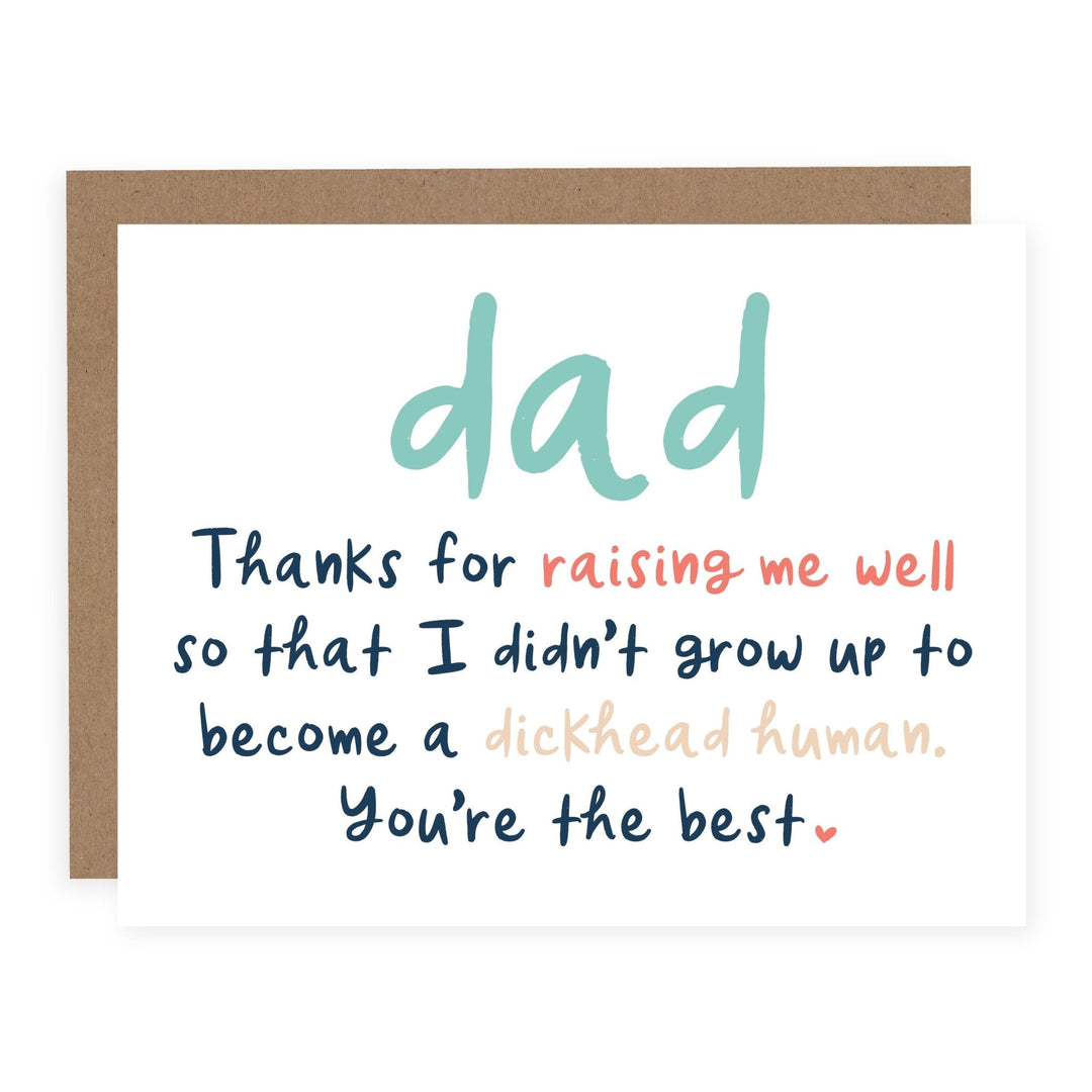 WHOLESALE | Dad Dickhead Human | Card - Pretty by Her- handmade locally in Cambridge, Ontario