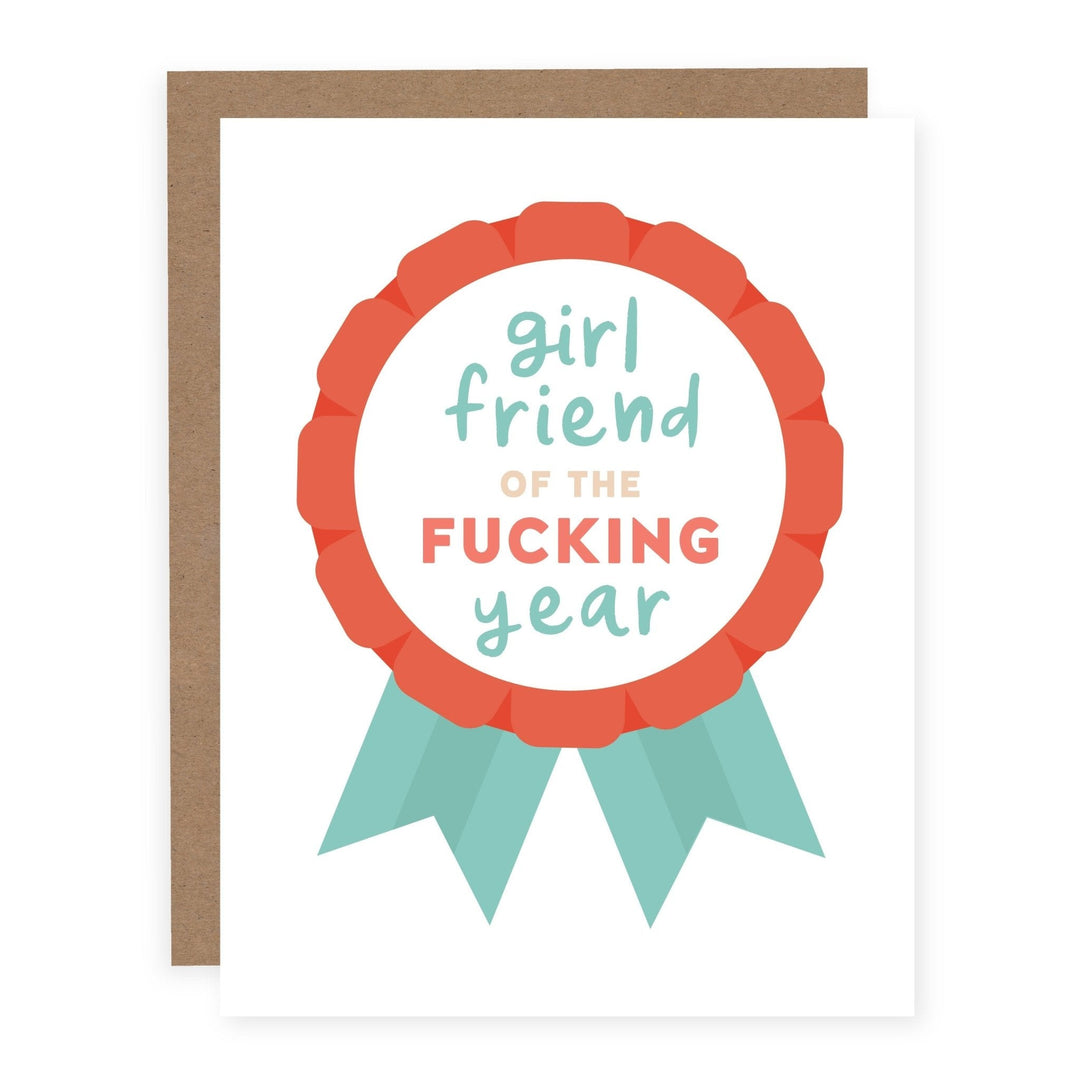 WHOLESALE | Girlfriend of the Fucking Year | Card - Pretty by Her- handmade locally in Cambridge, Ontario
