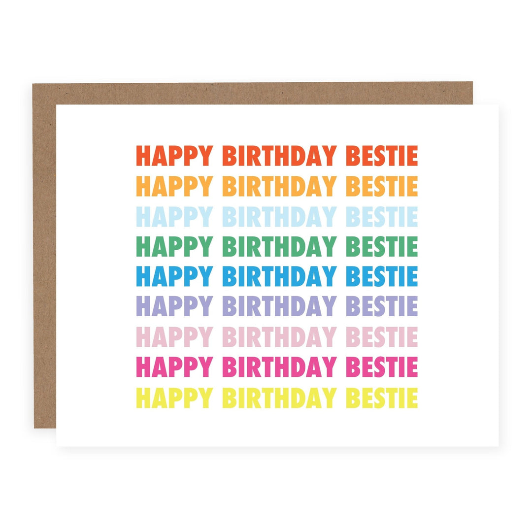 WHOLESALE | Happy Birthday Bestie | Card - Pretty by Her- handmade locally in Cambridge, Ontario