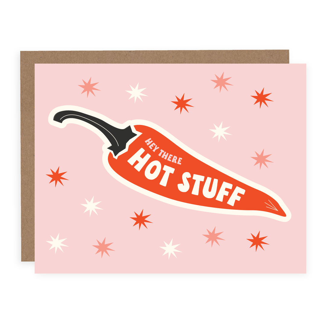 WHOLESALE | Hey There Hot Stuff | Card - Pretty by Her- handmade locally in Cambridge, Ontario