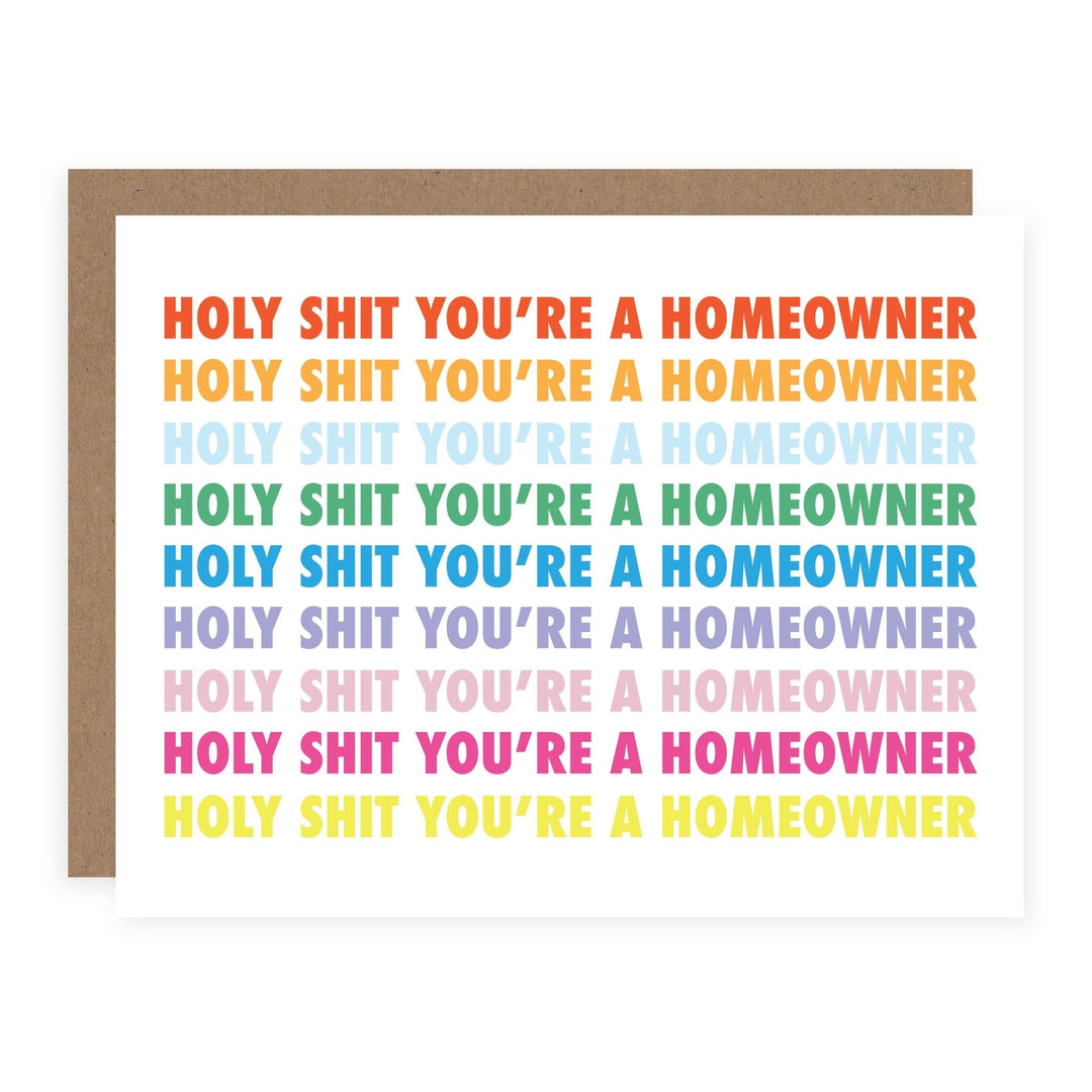 WHOLESALE | Holy Shit You're A Homeowner | Card - Pretty by Her- handmade locally in Cambridge, Ontario