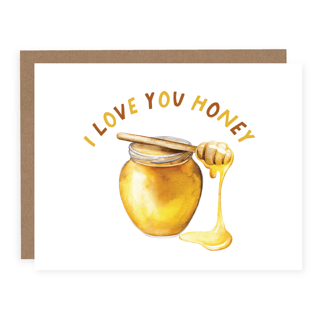 WHOLESALE | I Love You Honey | Card - Pretty by Her- handmade locally in Cambridge, Ontario
