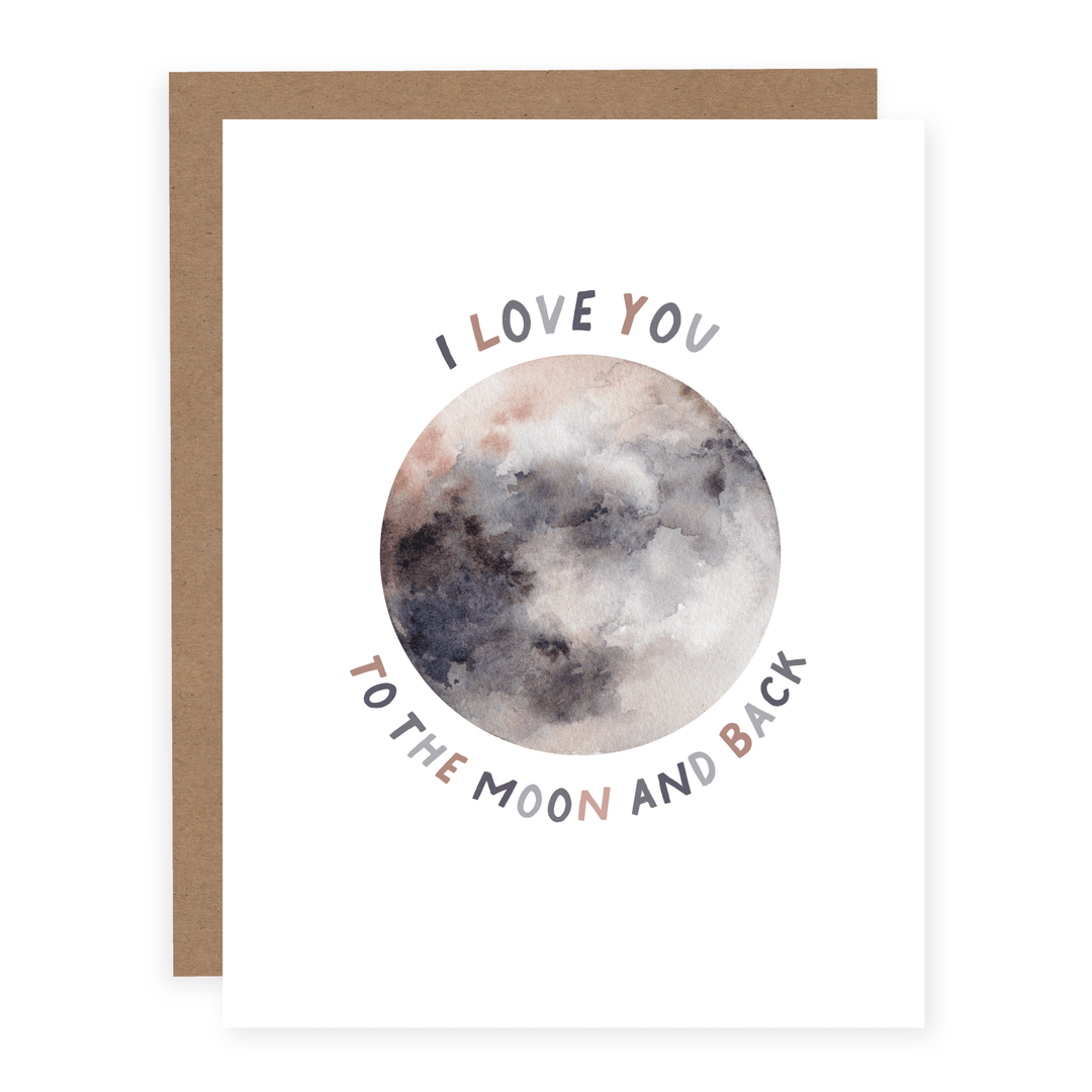 WHOLESALE | I Love You to the Moon and Back | Card - Pretty by Her- handmade locally in Cambridge, Ontario