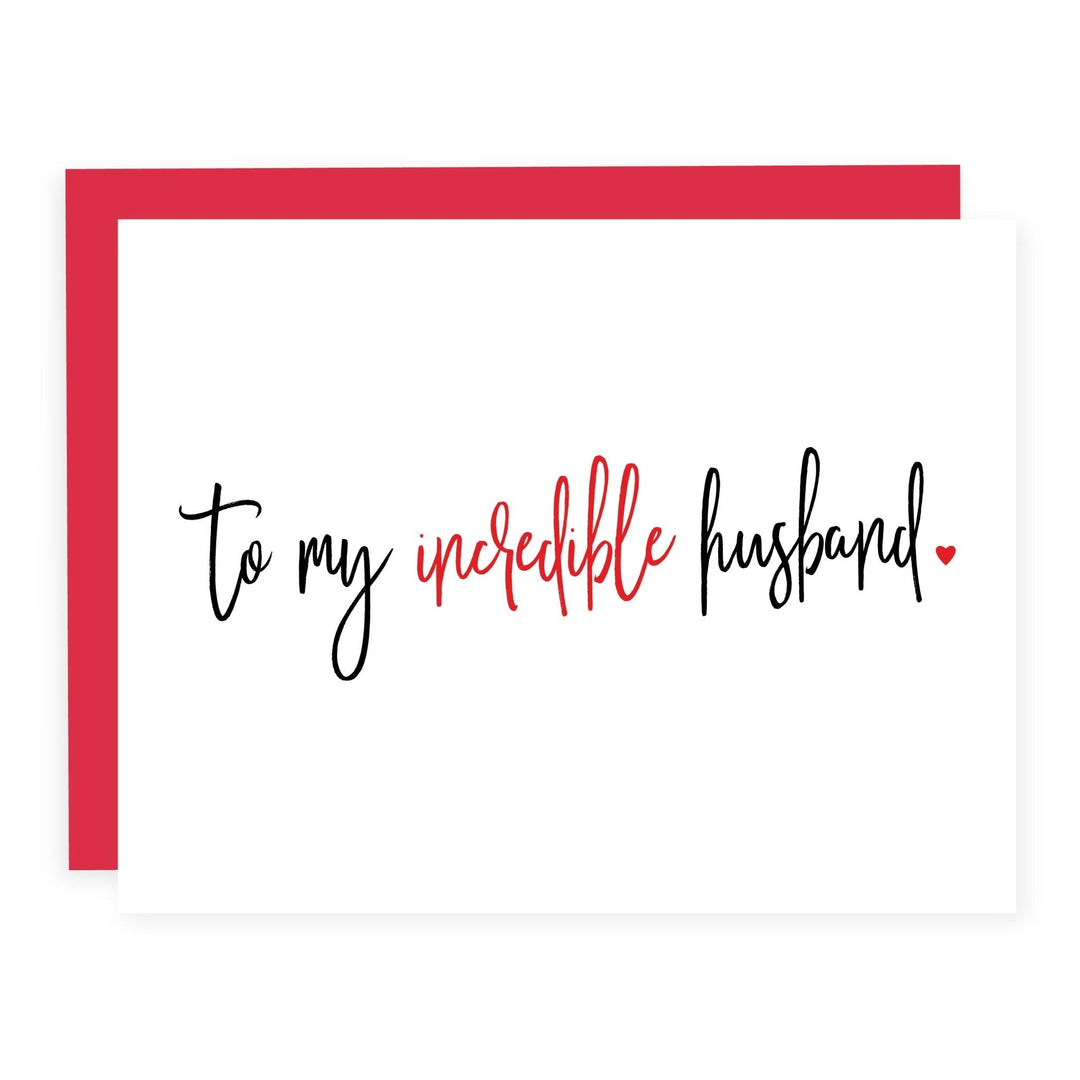 WHOLESALE | Incredible Husband | Card - Pretty by Her- handmade locally in Cambridge, Ontario