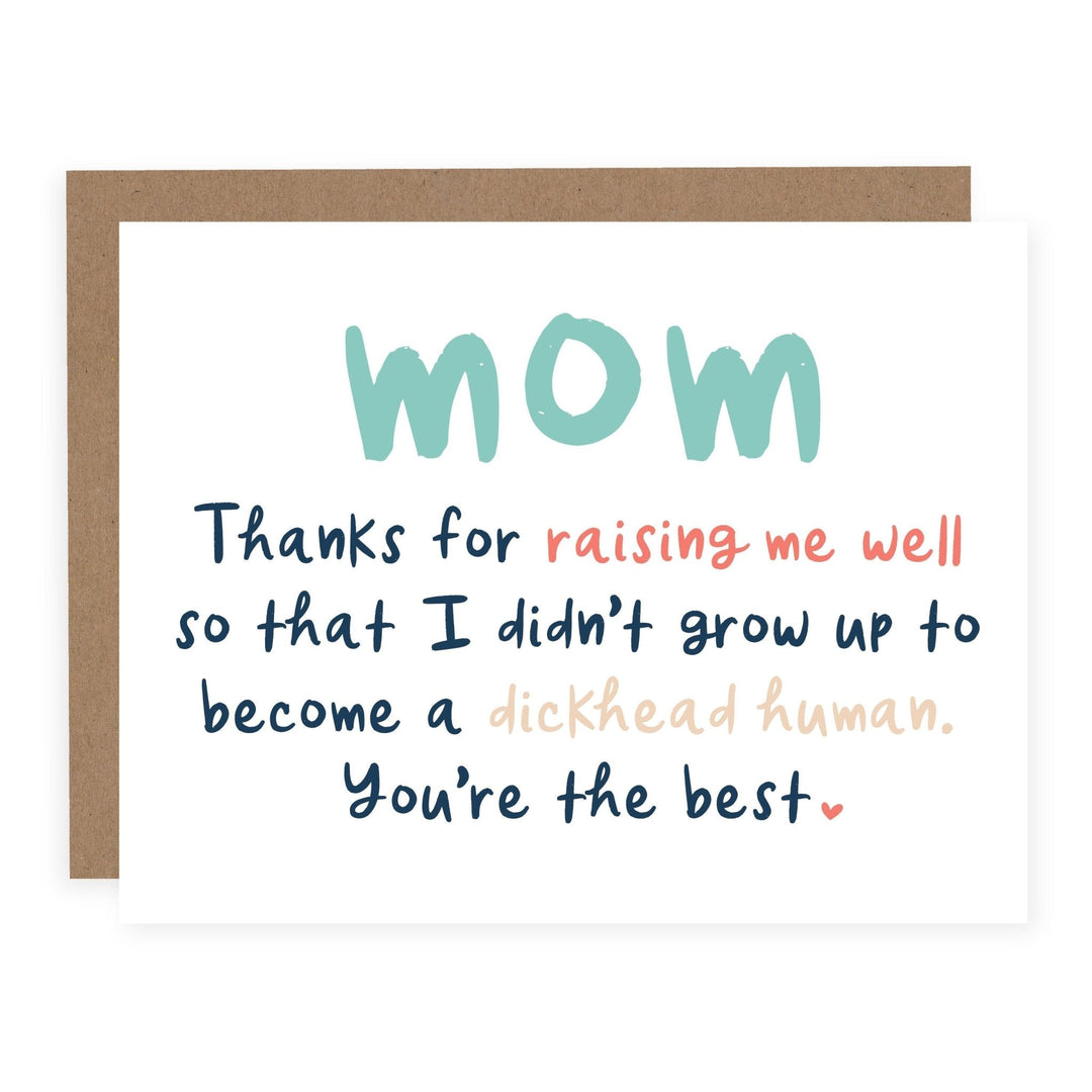 WHOLESALE | Mom Dickhead Human | Card - Pretty by Her- handmade locally in Cambridge, Ontario