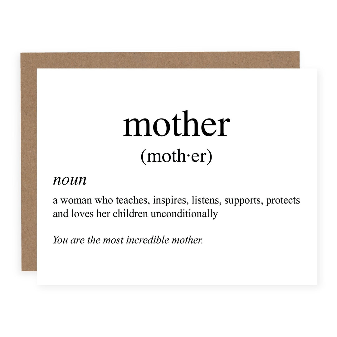 WHOLESALE | Mother Definition | Card - Pretty by Her- handmade locally in Cambridge, Ontario