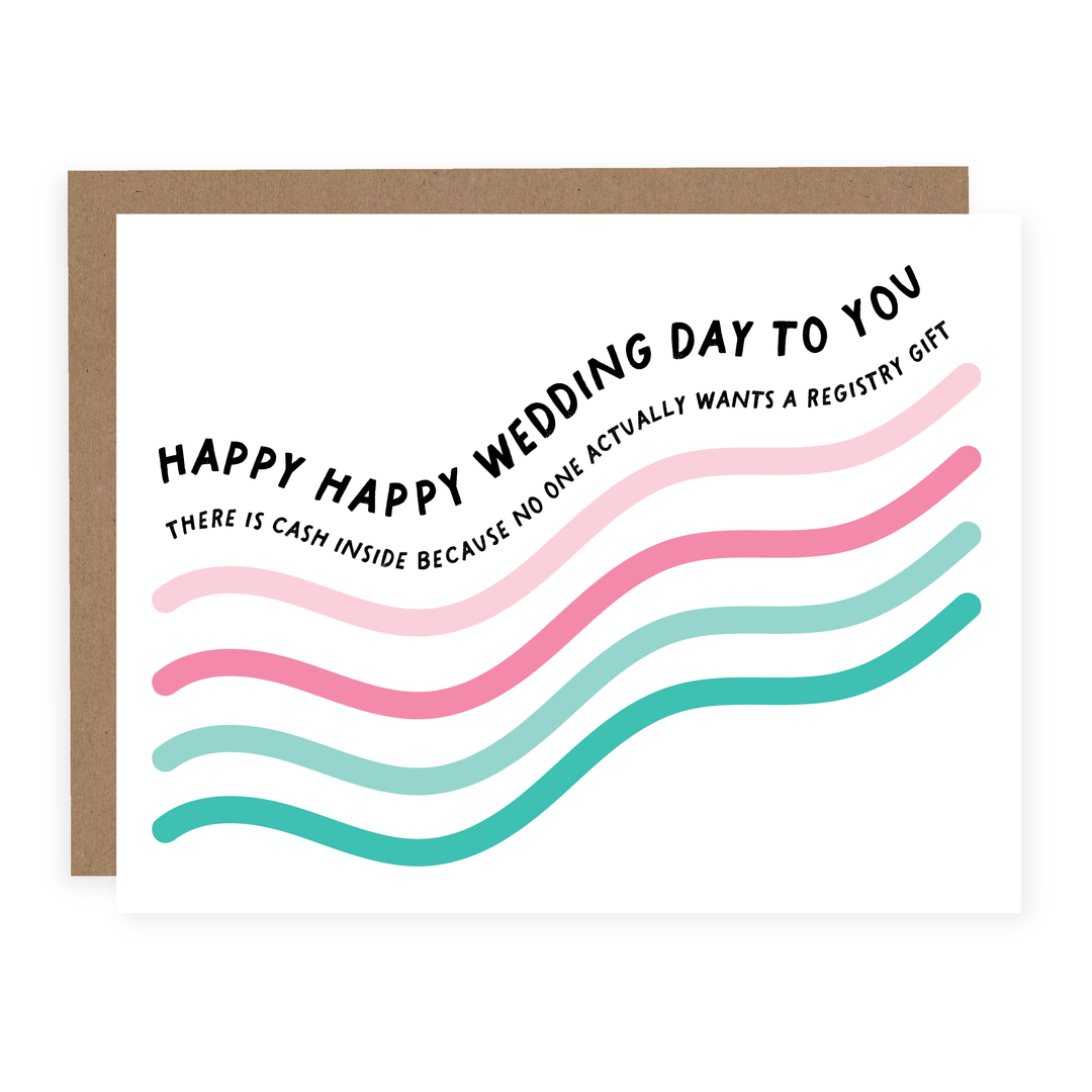 WHOLESALE | No One Wants A Registry Gift | Card - Pretty by Her- handmade locally in Cambridge, Ontario