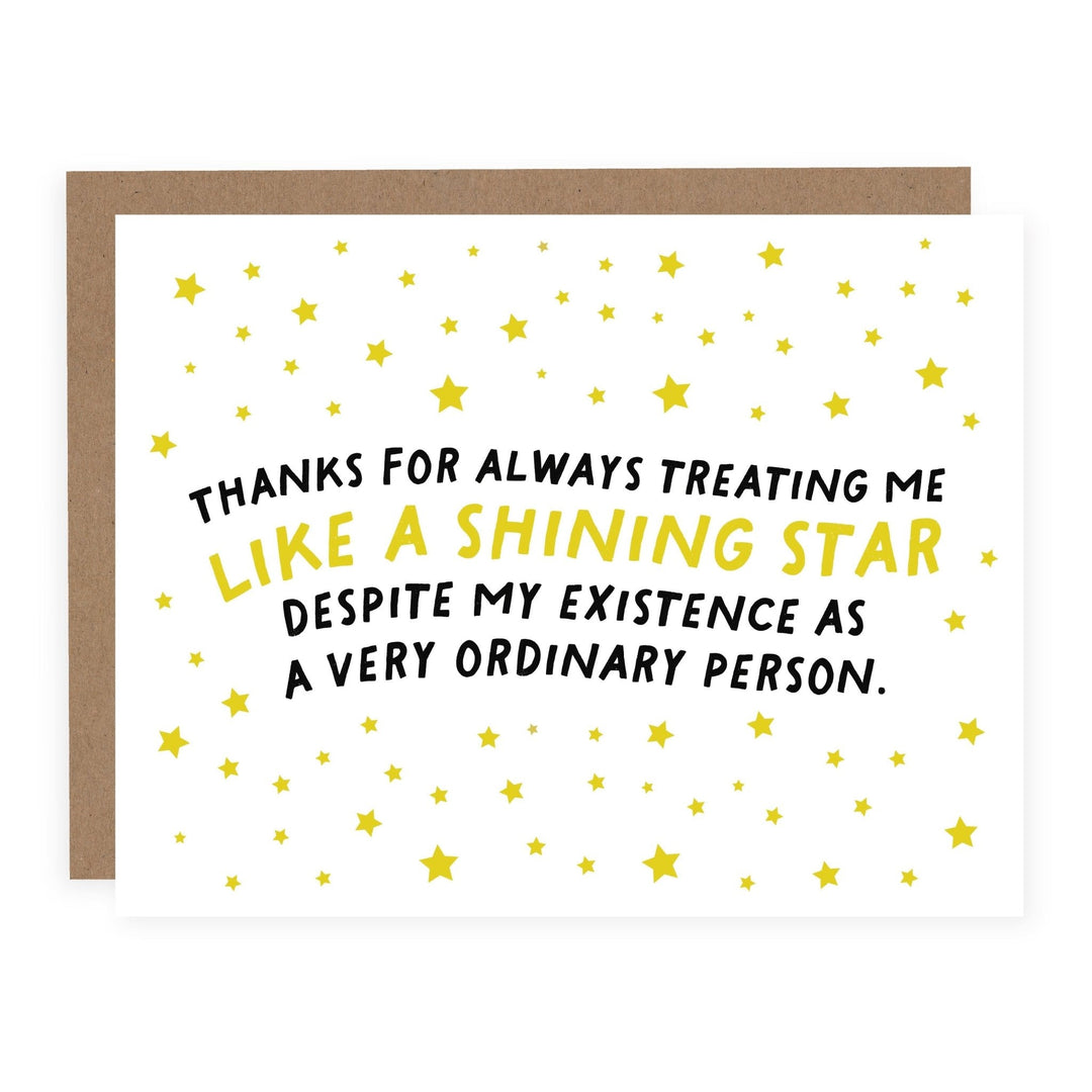 WHOLESALE | Thanks For Always Treating Me Like a Shining Star | Card - Pretty by Her- handmade locally in Cambridge, Ontario