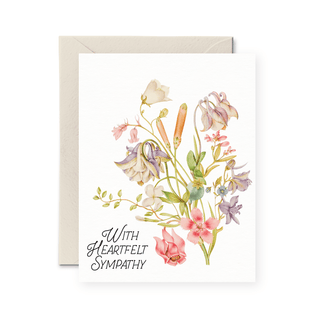 With Heartfelt Sympathy Card - Pretty by Her - handmade locally in Cambridge, Ontario