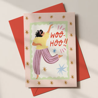 WOO HOO CARD - Pretty by Her- handmade locally in Cambridge, Ontario