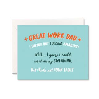 Work On My Swearing Dad Card - Pretty by Her - handmade locally in Cambridge, Ontario
