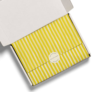 Yellow Stripe tissue paper: 5 Sheets - Pretty by Her- handmade locally in Cambridge, Ontario