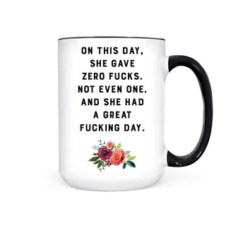 ZERO FUCKS MUG - Pretty by Her - handmade locally in Cambridge, Ontario