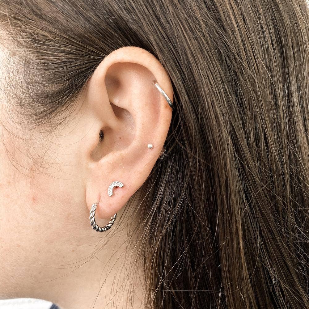 Torsa Silver Hoop Earrings | Horace Jewelry