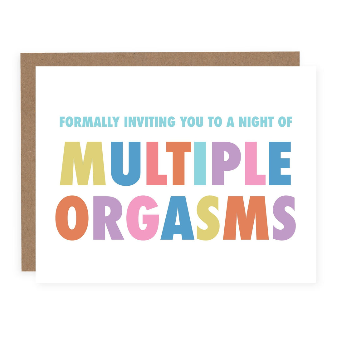 A Night of Multiple Orgasms | Card - Pretty by Her- handmade locally in Cambridge, Ontario