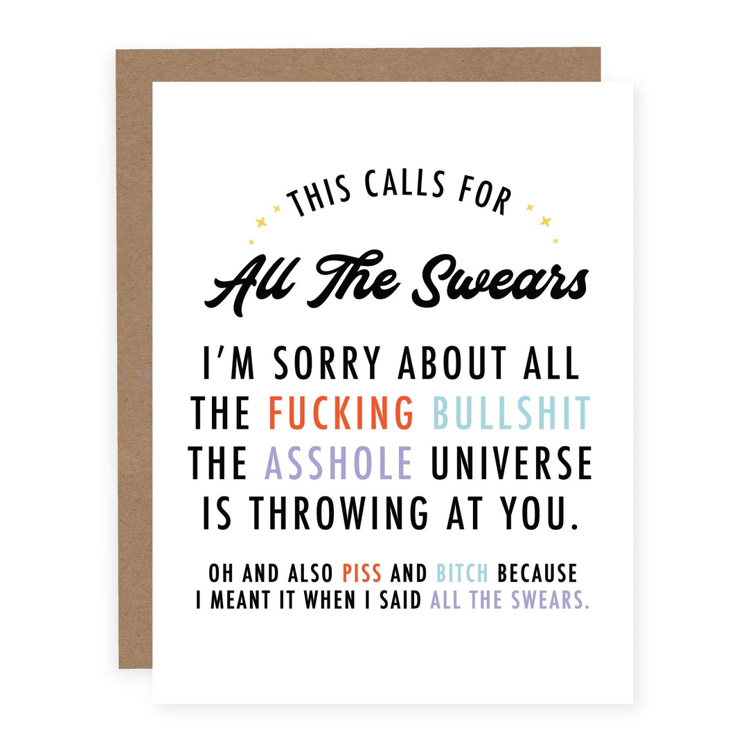 All The Swears | Card - Pretty by Her- handmade locally in Cambridge, Ontario
