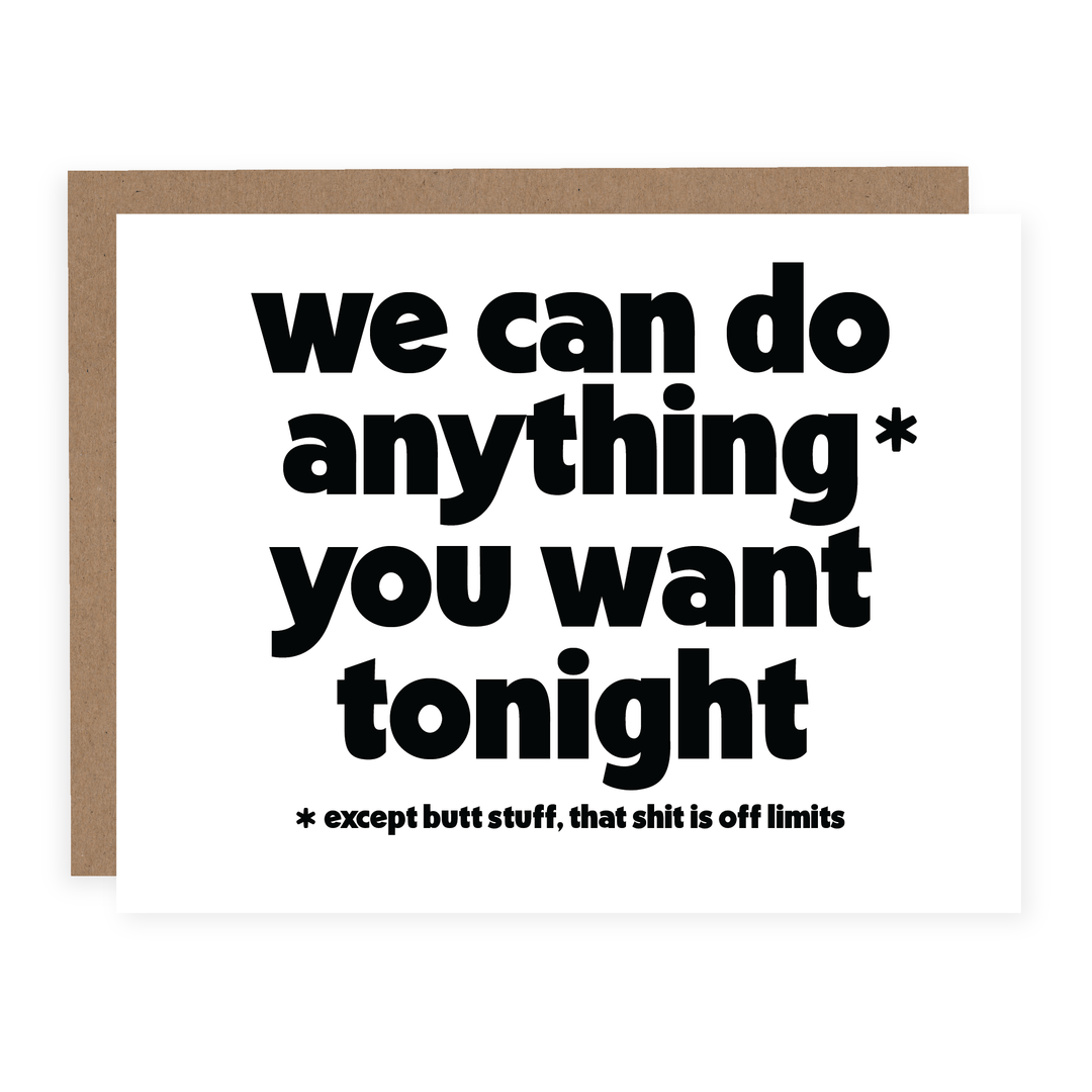 Anything But Butt Stuff | Card - Pretty by Her- handmade locally in Cambridge, Ontario