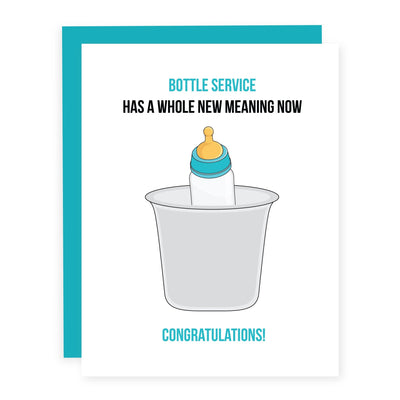 Baby Bottle Service | Card - Pretty by Her- handmade locally in Cambridge, Ontario