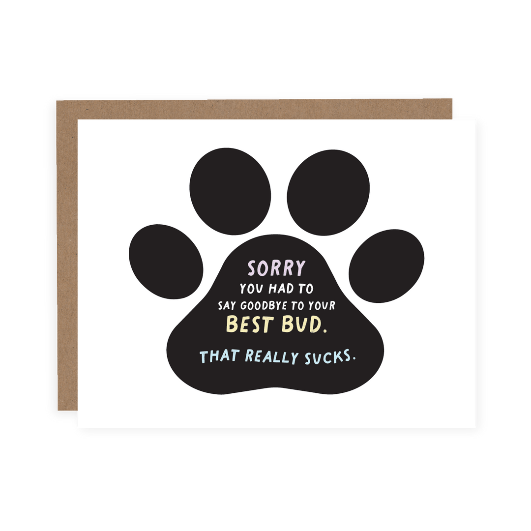 Best Bud Pet Sympathy | Card - Pretty by Her- handmade locally in Cambridge, Ontario