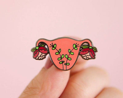 Blooming Uterus Enamel Pin | Little Woman Goods - Pretty by Her- handmade locally in Cambridge, Ontario