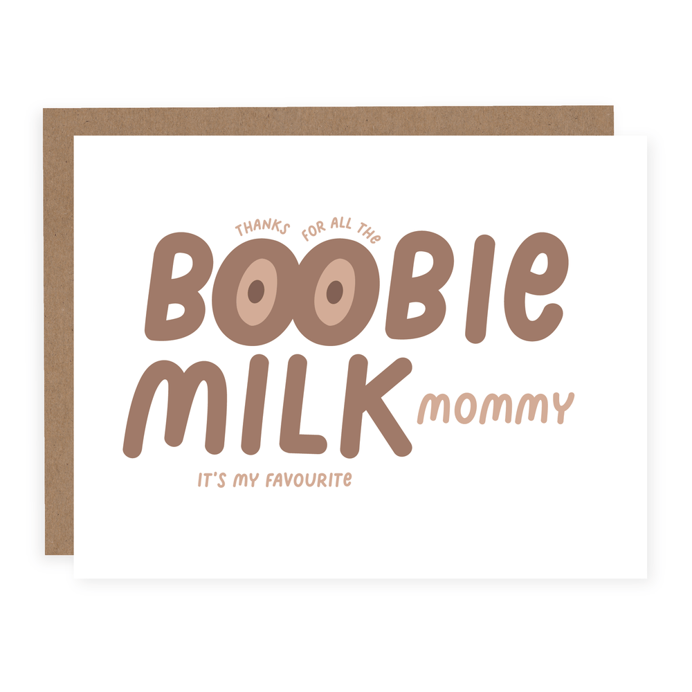 Boobie Milk | Card - Pretty by Her- handmade locally in Cambridge, Ontario