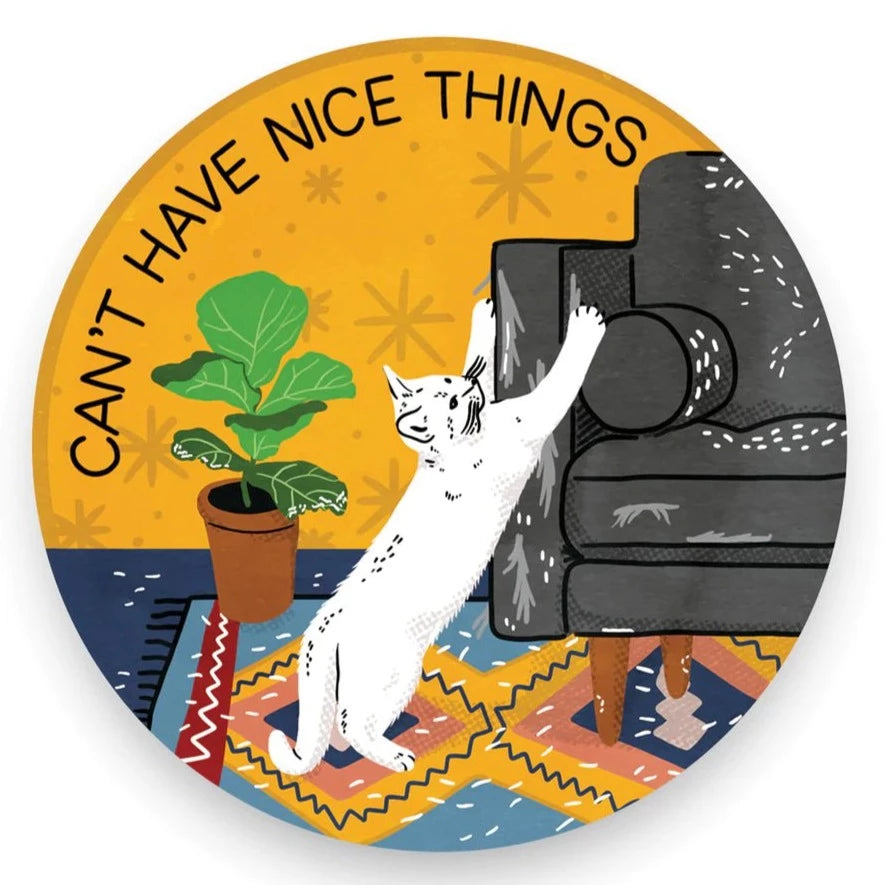 Can't Have Nice Things Sticker | Stay Home Club - Pretty by Her- handmade locally in Cambridge, Ontario