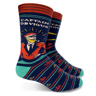 Captain Obvious Men's Socks | Groovy Things - Pretty by Her- handmade locally in Cambridge, Ontario