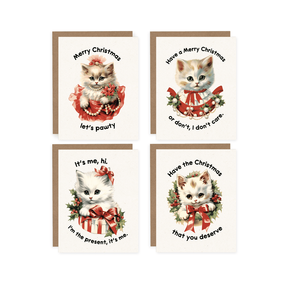 Christmas Cat Collection | Card Boxed Set - Pretty by Her- handmade locally in Cambridge, Ontario