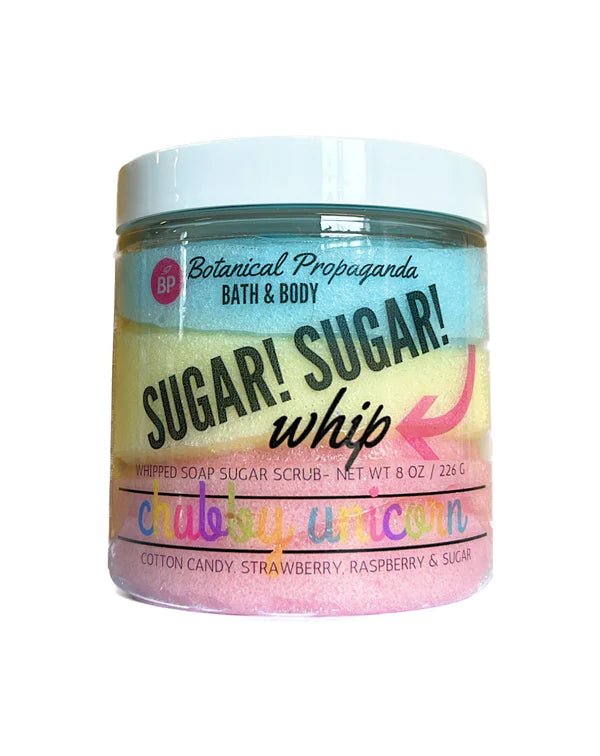 Chubby Unicorn Whipped Soap Sugar Scrub | Botanical Propaganda - Pretty by Her- handmade locally in Cambridge, Ontario