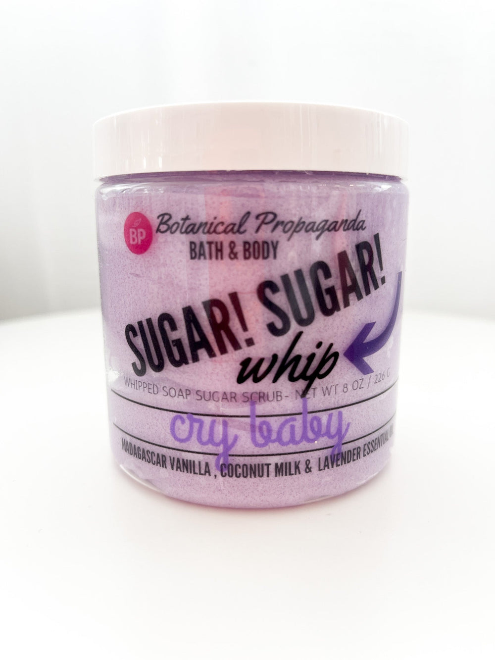 Cry Baby Whipped Soap Sugar Scrub | Botanical Propaganda - Pretty by Her- handmade locally in Cambridge, Ontario