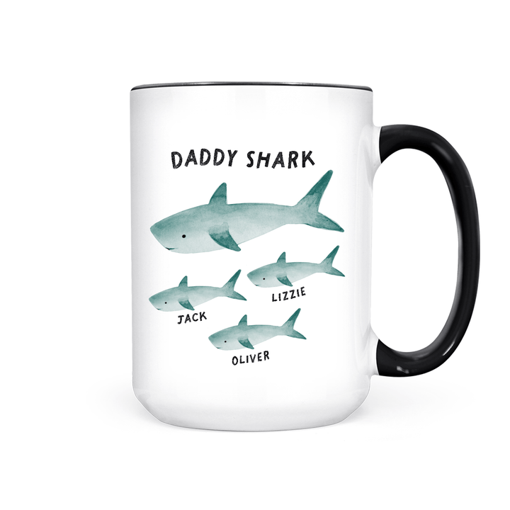 Customized Daddy Shark | Mug - Pretty by Her- handmade locally in Cambridge, Ontario