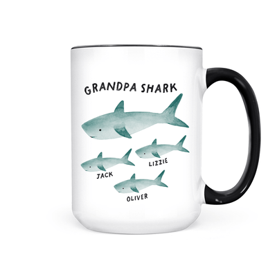 Customized Grandfather Shark | Mug - Pretty by Her- handmade locally in Cambridge, Ontario
