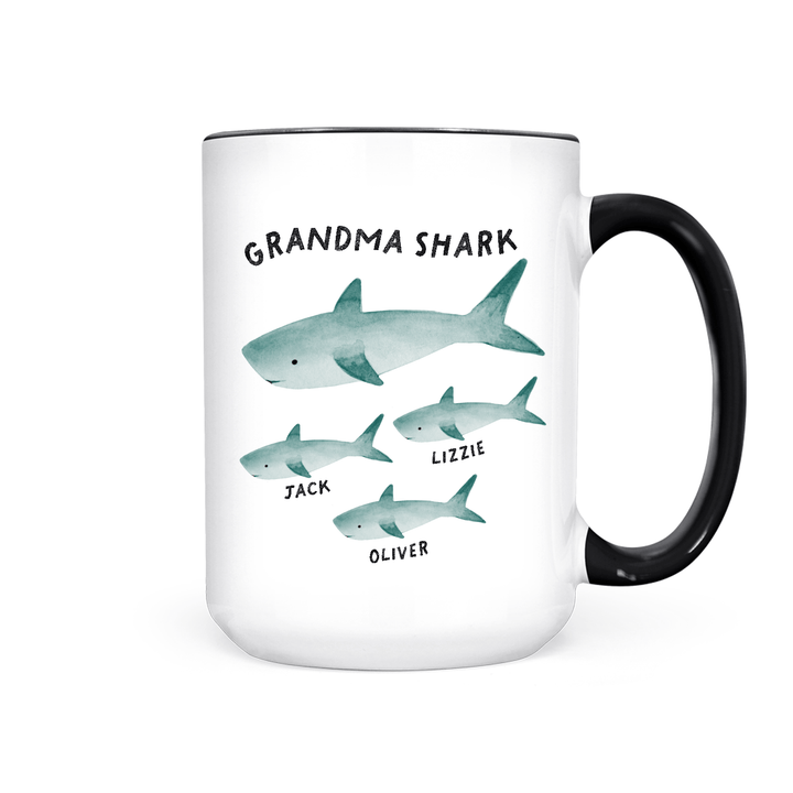 Customized Grandmother Shark | Mug - Pretty by Her- handmade locally in Cambridge, Ontario