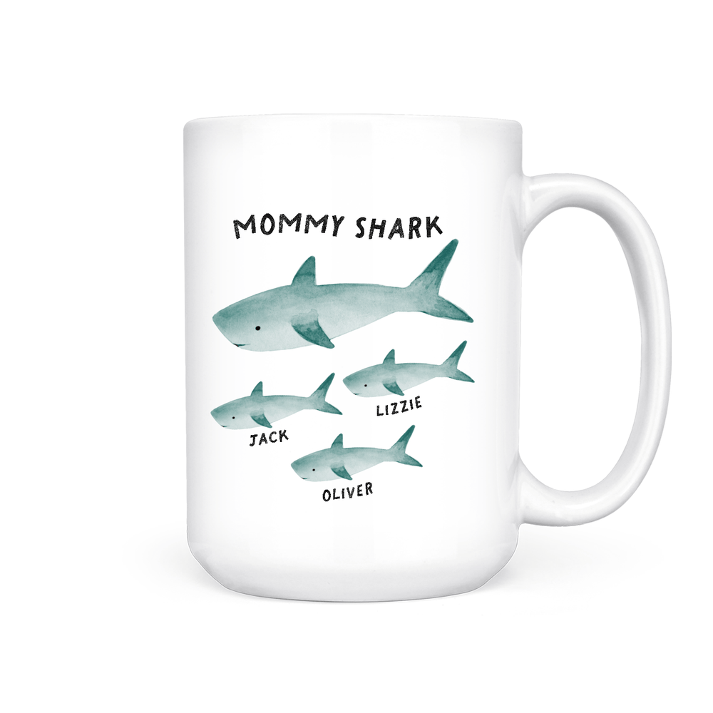 Customized Mommy Shark | Mug - Pretty by Her- handmade locally in Cambridge, Ontario