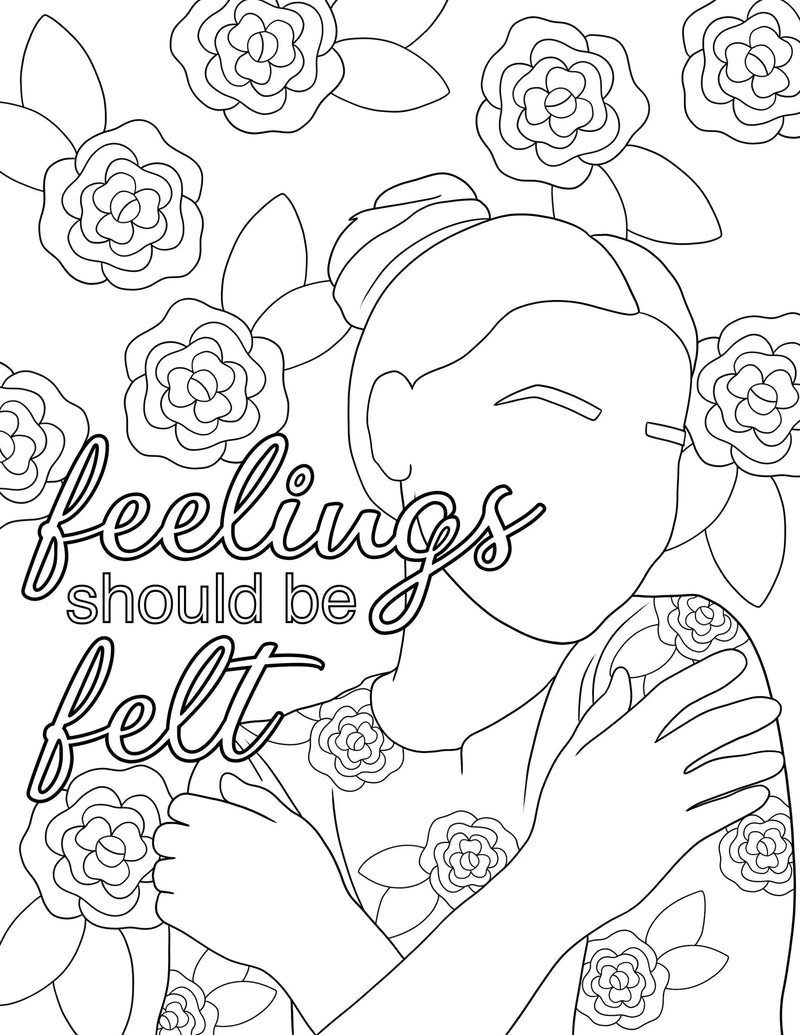 Deep Breaths Colouring Book - Pretty by Her- handmade locally in Cambridge, Ontario