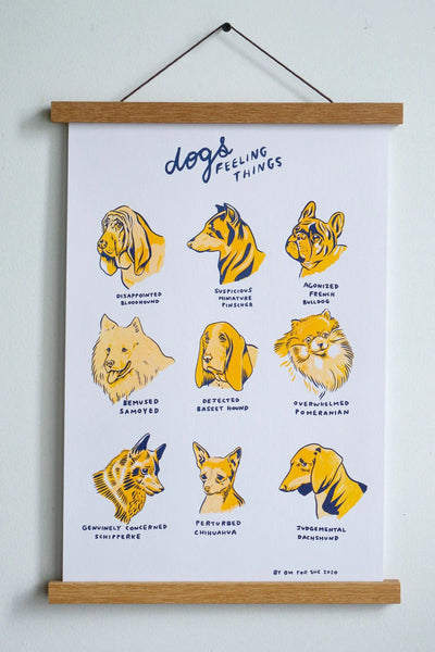 Dog Feeling Things Riso Print | Stay Home Club - Pretty by Her- handmade locally in Cambridge, Ontario