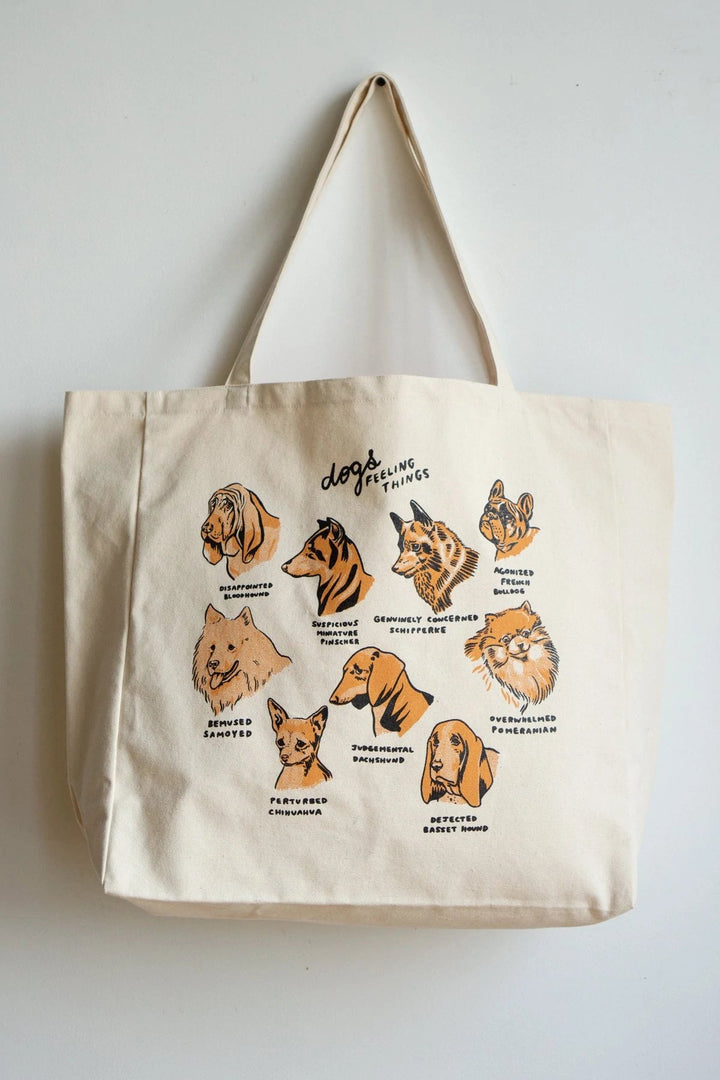 Dogs Feeling Things XL Tote | Stay Home Club - Pretty by Her- handmade locally in Cambridge, Ontario