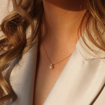 Dolcito Pearl Gold Necklace | Horace Jewelry - Pretty by Her- handmade locally in Cambridge, Ontario