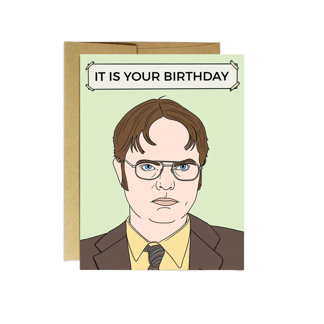 Dwight Birthday Card | Party Mountain Paper Company - Pretty by Her- handmade locally in Cambridge, Ontario
