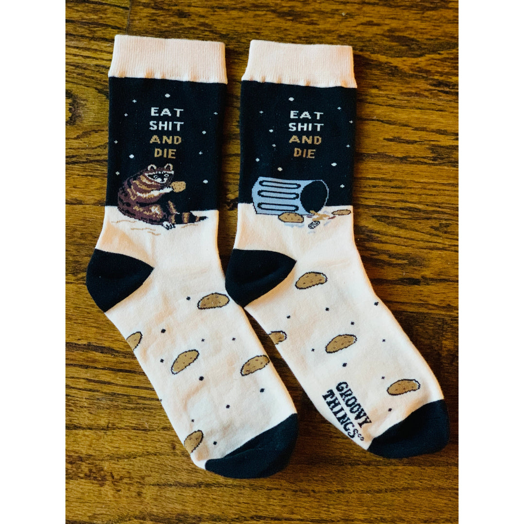 Eat Shit and Die Socks | Groovy Things - Pretty by Her- handmade locally in Cambridge, Ontario