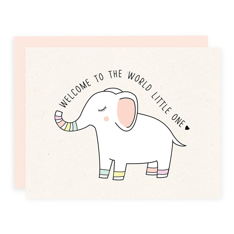 Elephant Welcome to the World | Card - Pretty by Her- handmade locally in Cambridge, Ontario