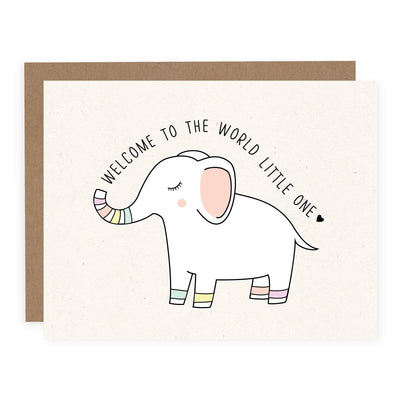 Elephant Welcome to the World | Card - Pretty by Her- handmade locally in Cambridge, Ontario