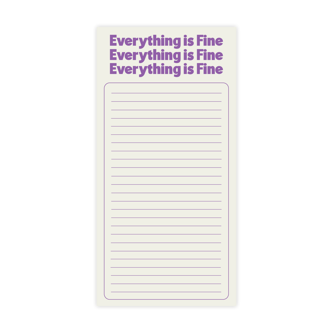 Everything Is Fine | Retro Inspired Notepad - Pretty by Her- handmade locally in Cambridge, Ontario