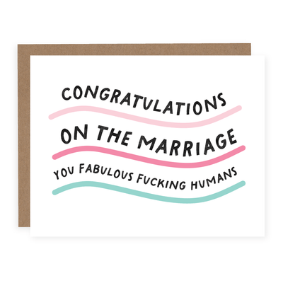 Fabulous Fucking Humans (Wedding) | Card - Pretty by Her- handmade locally in Cambridge, Ontario