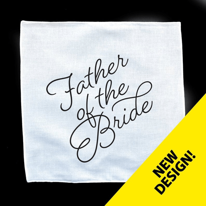 Father of the Bride Handkerchief | Boldfaced - Pretty by Her- handmade locally in Cambridge, Ontario