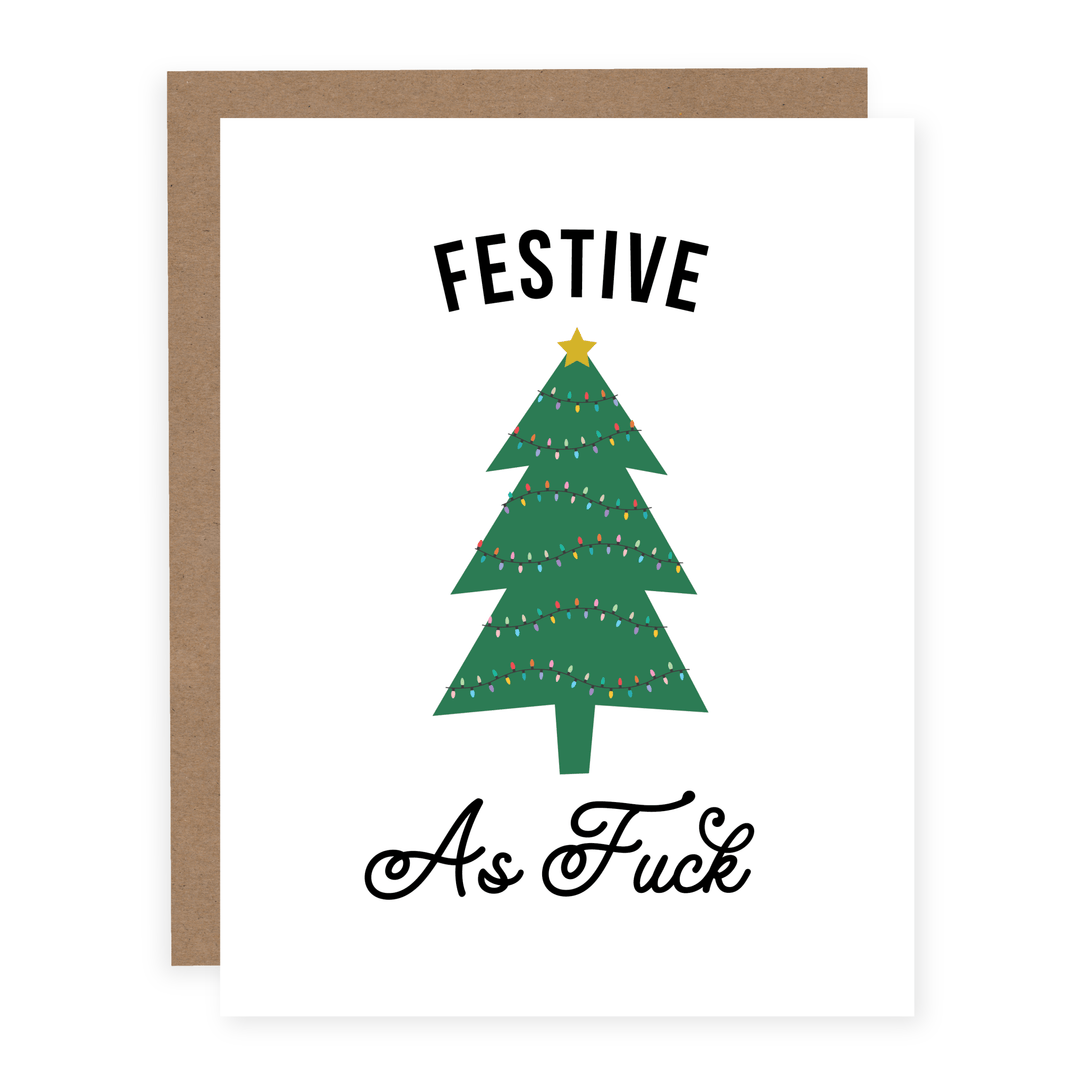 Festive As Fuck | Card or Boxed Set - Pretty by Her- handmade locally in Cambridge, Ontario
