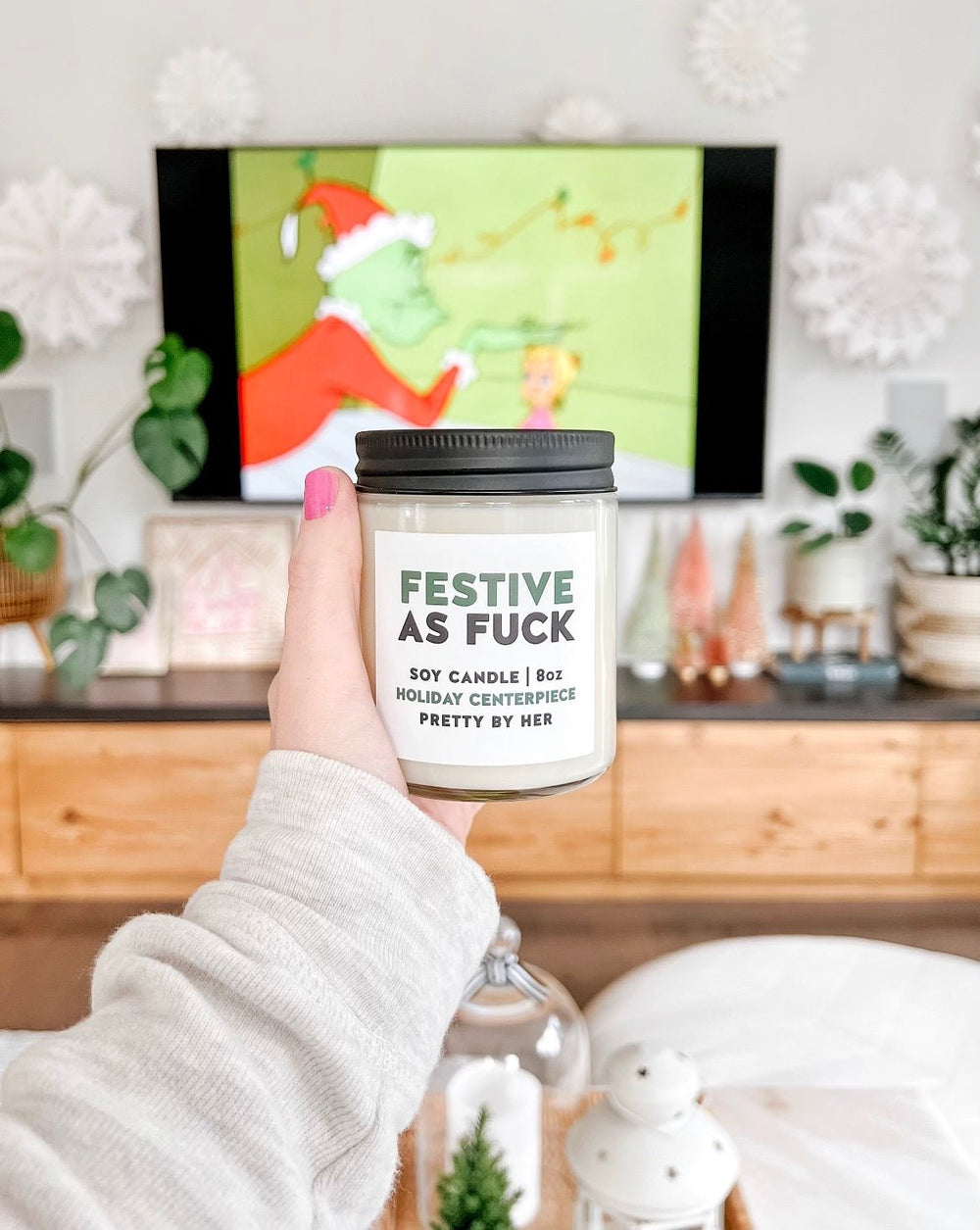 Festive As Fuck | Soy Wax Candle - Pretty by Her- handmade locally in Cambridge, Ontario