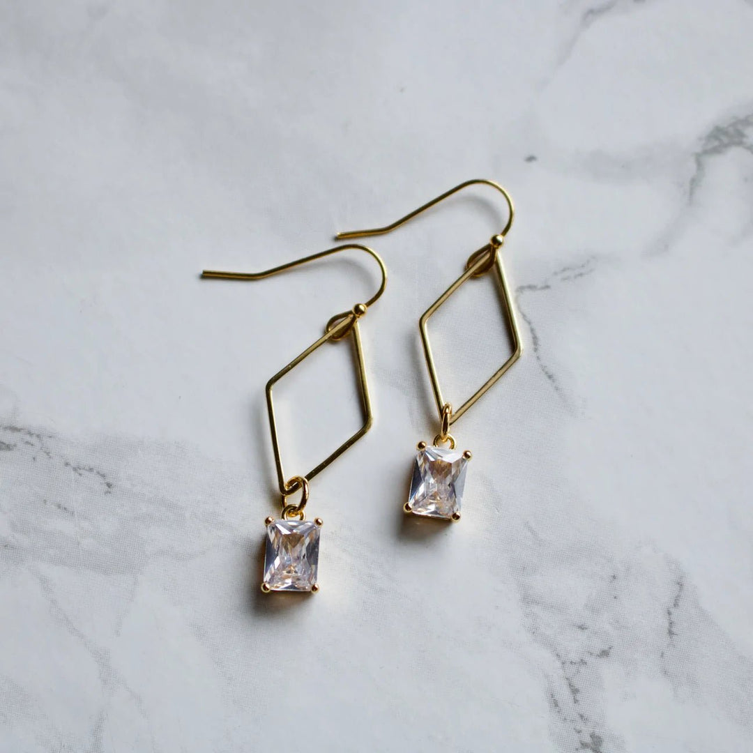 Fiona Rhinestone Diamond Earrings | TISH Jewelry - Pretty by Her- handmade locally in Cambridge, Ontario