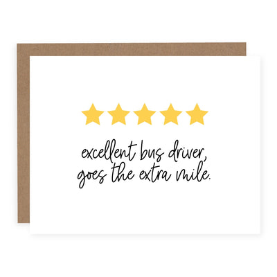 Five Star Bus Driver | Card - Pretty by Her- handmade locally in Cambridge, Ontario