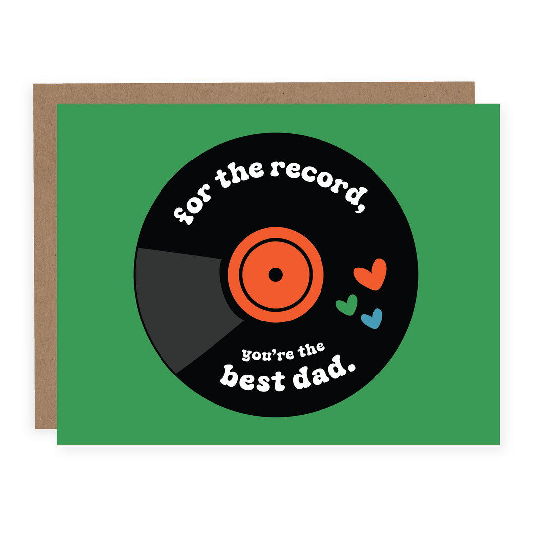 For the Record Best Dad | Card - Pretty by Her- handmade locally in Cambridge, Ontario